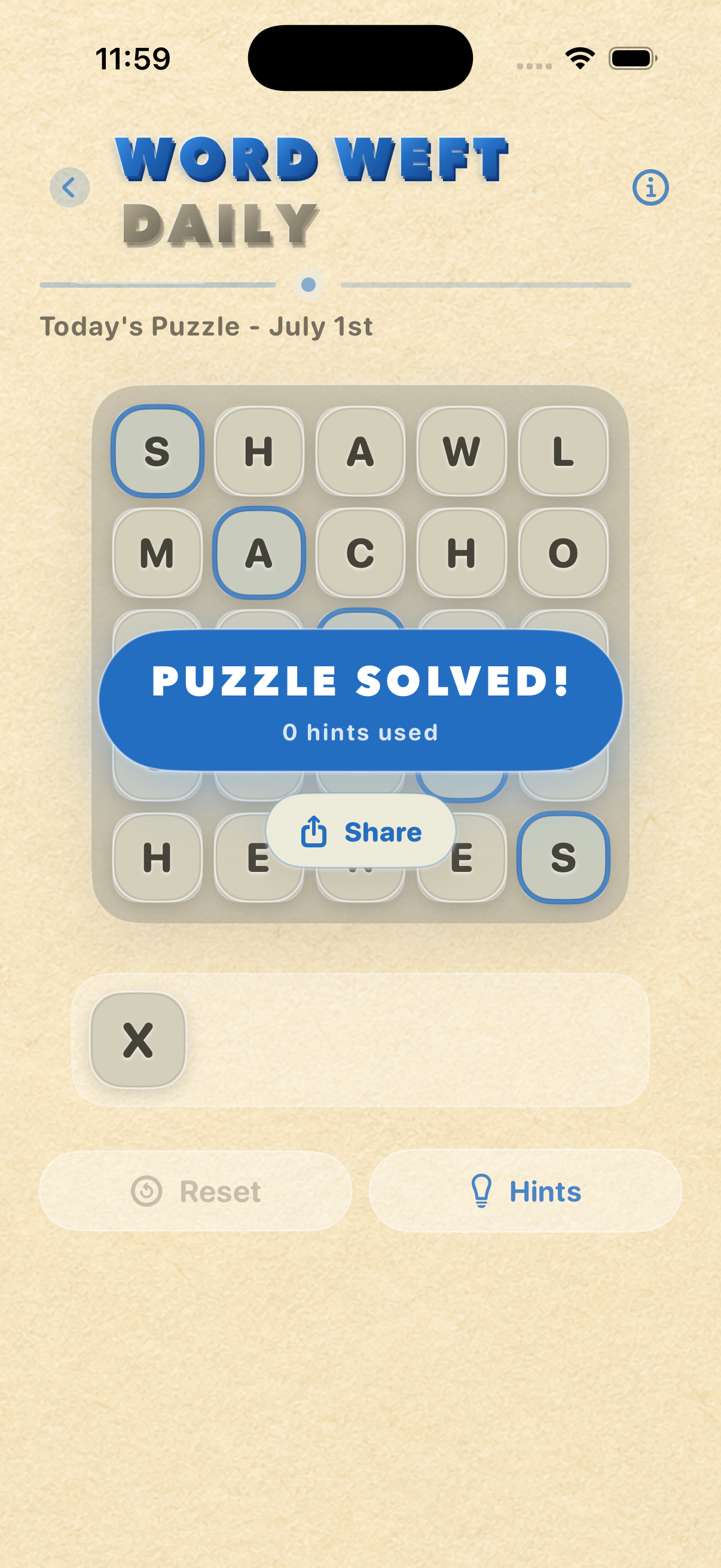 Word Weft daily puzzle